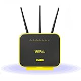 KuWFi AC1200 Dualband Gigabit 4G WLAN Router für SIM-Karten,Unlocked 4G LTE Modem Router, Wireless WiFi Mobile Hotspot 3*RJ45 for LAN Port,1*Telefonanschluss，Geeignet für Haus und Büro