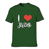 Herren Baumwoll-T-Shirt Ich Liebe Judo beliebtHautfreundlich - Druck Hemd Dark green001 S