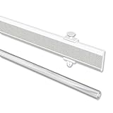 INTERDECO Paneelwagen (6 Sets) Weiß, Aluminium mit Klettband für Gardinenschienen, Easyslide, 60 cm kürzbar