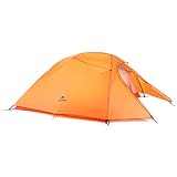 Naturehike Zelt Cloud Up Upgrade Ultraleichtes 2-Personen-Zelt für Camping, Rucksackreisen, Wandern (210T Orange)