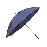 Geschenk-Werbe-Regenschirm Doppelgolf-Regenschirm-Scharfschützestoff Vollfaser-Stange gerade Griff atmungsaktiver Regenschirm, blau