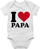 Shirtracer Baby Body Junge Mädchen - I Love Papa - 1/3 Monate - Weiß - werden geschenkideen dad baby-kleidung vatertag vaterchen bodys geschenke für väter fatertags geschenk vatertagsgeschenk daddy
