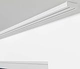 Aloha Gardinenschiene aus Aluminium Vorhangschienen, Deckenbefestigung 1, 2, 3, 4, 5 -läufig für Schiebevorhänge, Vorhänge (Rio / 2-läufig / 240cm / nur Gardinenschiene/Weiß)