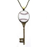 Baseball-Schlüssel-Halskette, einfacher, minimalistischer Ball-Sport-Team-Softball-Anhänger, Schlüsselanhänger, Baseball-Geschenk, einzigartiger Baseball-Charm, N111
