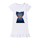 LWZPHH Poppy Playtime Hugy Wugy Nightgown, Horror Wurst Monster Solide Farbdruck EIS Seide Nachthemd Homewear white-120