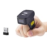 Alacrity Portable 1D and 2D Bluetooth Barcode Scanner,Handheld Mini Wearable Ring Wireless Barcode Reader for Windows,Android,iOS,Mac.Able to Scan Codes on Screen