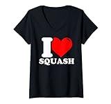 Damen Ich liebe Squash T-Shirt mit V-Ausschnitt