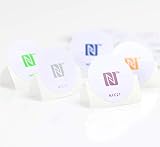 NFC Tag Sticker-Aufkleber 215, 5 Stück in 30 mm, 5, kompatibel mit Allen NFC-fähigen Smartphones, NXP NFC Chip NTAG 215