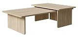 Selsey Couchtisch Wohnzimmertisch Set 2 Stück Beistelltisch Kaffeetisch Rechteckig Sofatisch 140x90 90x55 cm Eiche Geölt U