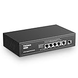 YuLinca 6 Port Gigabit PoE Switch, 4 PoE 1 Uplink 1 SFP, IEEE802.3af/at, Hi-PoE(60W), Max 65W, Port-Based VLAN, 250m PoE Extend, Fanless Unmanaged Ethernet Switch