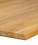 BioMaderas Teak Massivholz Regalboden 18mm Stärke/Tischplatte/Arbeitsplatte/Möbelbauplatte/Zuschnitt/FSC® 100% durchgehende Lamellen (120.00, 60.00)