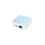 TP-Link TL-WR802N N300 WLAN Nano Router (Tragbar, Accesspoint, TV Adapter, Repeater, Router, Client, 300 Mbit/s (2,4GHz), Media, FTP Server), blau/ weiß, 2.2 x 2.2 x 0.7 in. (57 x 57 x18 mm)