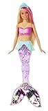 Barbie GFL82 -Dreamtopia Glitzerlicht Meerjungfrau mit Schwimmbewegungen, Unterwasser-Lichteffekten (ca. 30cm), blonden Haare und pinken Strähnen, Geschenk für Kinder im Alter von 3 bis 7 Jahren