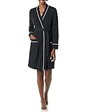 Amazon Essentials Damen Lightweight Waffle Mid-length Robe bathrobes, schwarz, M