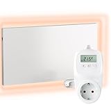 UMBRELLA® Infrarot Wandheizung mit Thermostat [FERNBEDIENUNG + WIFI STEUERUNG] – Infrarotheizung Wandmontage Heizkörper – Carbon Crystal Infrarot Paneel App steuerbar – (Modell TH12 WIFI - 700W)