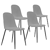 Bianca Moderner Stuhl | 4er Set | Bequemer Sessel für Wohnzimmer & Büro | Komfotabler Esszimmerstuhl |Grau