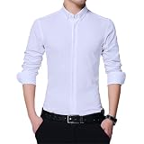 Pulcykp Herren Slim Fit Bügelfrei Business Formal Baumwolle Hemd, weiß, 3XL
