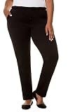 Ulla Popken Damen Hose T-Shirts, Schwarz, 54-56 EU