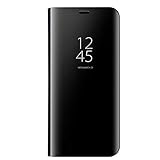 KERUN Hülle Für Samsung Galaxy Note 20 5G, ultradünnen Spiegel für mit Standfunktion flip case, hülle Tasche Flip Schutzhülle für Samsung Galaxy Note 20 5G(schwarz)