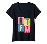 Damen RTFM IT Humor Lustig Sarkasmus T-Shirt mit V-Ausschnitt