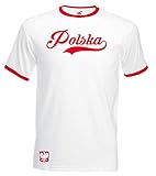 Polen - Ringer Retro TS - Weiss - EM 2016 T-Shirt Trikot Look Poland (XXL)