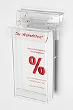 Acrylglastechnik Danier Wetterfeste Flyer- und Prospektbox mit Wunschtex