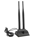 Jeanoko Doppelband-Antenne, vertikale Polarisation, Desktop-Antenne, Saugnapf-Basis für kabellosen Router