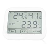 Shanrya Thermometer, Hygrometer, Temperatur, Luftfeuchtigkeitsmesser, Kunststoff, schnell, digital für Zuhause