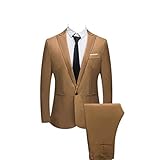 catmoew Herrenanzug Herren 2 Teilig Anzüge Einfarbig Slim fit Business Anzug 1-Knopf Anzugjacke mit Anzughose Anzug Herren Hochzeit Anzug Herrenanzug Business Anzüge