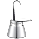 Mokkakanne Espressokocher aus Edelstahl, italienischer Herdplatten-Kaffee-Brauer, Einzelausguss-Design, Heim-Caffettiera für reichhaltigen C