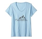 Damen Berge Herz Alpenherz Dialekt Alpen Trekking - BERGKRAXLERIN T-Shirt mit V-Ausschnitt