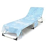 LIUXUEFE Candy Color Färgige Strand Chaise Lounge Chair Cover mit Seitentaschen, Krawatten Faltbarer Strand Badetuch by (Color : Multi)