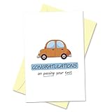 Arsagen Congratulations on Passing Your Test Card, Cute Driving Test Card, Well Done Card, New Car Card for Him Her, You Passed Card