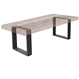 ECD Germany 2x Tischbeine aus Vierkantprofilen, 30 x 43 cm, Dunkelgrau, pulverbeschichtete Stahl, Industriedesign, Metall Tischkufen Tischuntergestell Tischgestell Möbelfüße, für Esstisch Schreibtisch