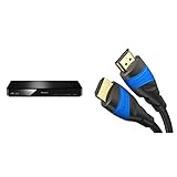 Panasonic dmp-bdt180eg – Blue Ray (Scalado 4 K, 3D 4 K JPEG Wiedergabe) schwarz & KabelDirekt – 8K/4K HDMI-Kabel– 3 m – 8K@60Hz (Extra-Kupfer für schnelles Ultra HD, 4K@120Hz/8K@60Hz – Schwarz/Blau)