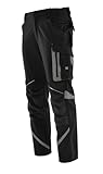 KEILOR Flexible Arbeitshose Herren Arbeitshose mit Kniepolstertaschen Langlebig und komfortabel Ideal für schwere Arbeiten Arbeitshose Herren(Schwarz/Grau, 52)