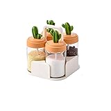 YSCMX Kaktus-Gewürzbox, Pfeffersaisoner-Aufbewahrungsbox, für Küche, Gewürzflasche, Behälter mit Löffelbox, Farbe: A, Größe