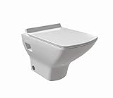 Aqua Bagno Hänge-Dusch-WC mit integrierter Bidet/Taharet-Funktion manuelle Bedienung Softclose WC-Sitz modernes Design, 505x345 mm