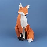 Fuchs, Yona DIY Papercraft Kit, Fuchs papiermodell, 3D Origami Kit von Hand zusammenzubauen, Heimdekoration, Geschenk, Origami 3D, Papier Handwerk, Puzzle 3D，Fox.