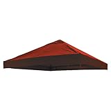 Universal Ersatz Dach für Pavillon 3x3 M Farbe Rot Wasserdicht PVC beschichtet 220gr. Polyester mit Luftluke