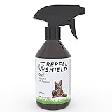 RepellShield Veganes Hundeschreck Spray - Mit unserem natürlichen und schonenden Fernhaltespray Hunde vertreiben, Harmloses Anti Hunde Spray als Hundeabwehr Gartenprodukt, Hunde Fernhaltespray - 250ml