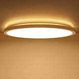 LIGHTNUM LED Deckenleuchte Flach, 18W 1600LM Rund Deckenlampe 3000K Warmweiß, Ultra Dünn Deckenbeleuchtung für Wohnzimmer, Badezimmer, Küche, Balkon, Bad, Flur, Keller, Ø295×25mm
