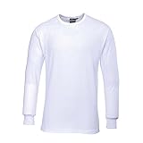 Portwest Langarm Thermo-T-Shirt, Größe: M, Farbe: Weiß, B123WHRM