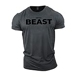 GYMTIER Beast - Bodybuilding-T - Shirt | Herren Fitness T-Shirt Muskelshirt Trainingsbekleidung