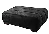 Cavadore Sofa-Hocker Scoutano in Antiklederoptik / Polsterhocker im Industrial Design / 113 x 42 x 74 cm / Lederoptik Deep Black
