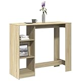 ShGaxin Bartisch mit Regal Sonoma-Eiche 124x46x103,5 cm Holzwerkstoff, Stehtisch Küche, Tisch, Hochtisch, Bartische & -theken, Esstisch, Bar Tisch, Bar Table854393