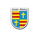 Aufkleber/Sticker Freistaat Oldenburg Auto Aufkleber Altes Wappen 5x4cm #A671