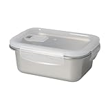 Lunchbox Erwachsene und Kinder 'Heat' mit 700 ml - BPA-freie Edelstahl Brotdose - Mikrowellengeeignet & spülmaschinengeeignet - auslaufischerer Behälter für Essen & Snacks, Farbe:silber/transp