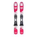 Snowfeet Short Mini Skis for Snow | Snowblades Skiboards 90 cm (Pink)