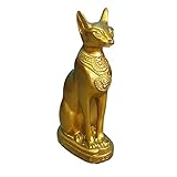 FITYLE ägyptische Katzenfigur, Heimdekoration, Göttin, Bastet-Statue, ägyptische Bastet-Katze, Skulptur für, Geburtstagsgeschenk, Gold